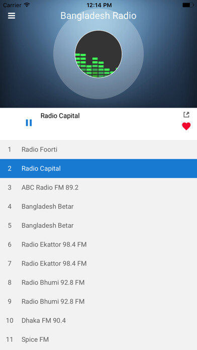 Emulate iPhone app Bangladesh Radio Station Live using MyAndroid