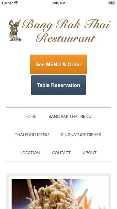 Emulate iPhone app BangRak Thai Restaurant using MyAndroid