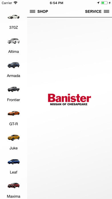 Emulate iPhone app Banister Nissan of Chesapeake using MyAndroid