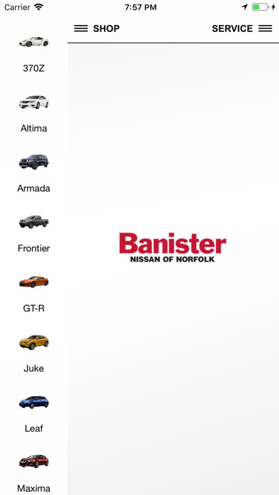 Emulate iPhone app Banister Nissan of Norfolk using MyAndroid
