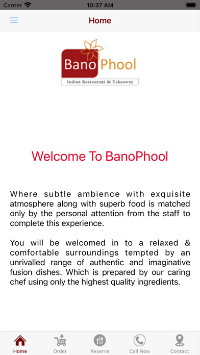 Emulate iPhone app BanoPhool Restaurant using MyAndroid Emulate iPhone app BanoPhool Restaurant using MyAndroid