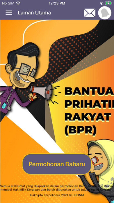 Emulate iPhone app Bantuan Keluarga Malaysia using MyAndroid