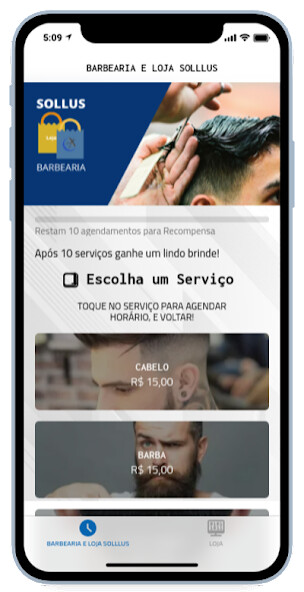 Run android online APK Barbearia e Loja Sollus from MyAndroid or emulate Barbearia e Loja Sollus using MyAndroid