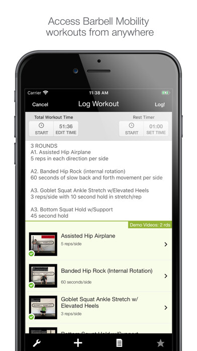 Emulate iPhone app Barbell Mobility using MyAndroid
