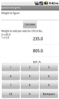 Emulate Android APK Barbell Weights