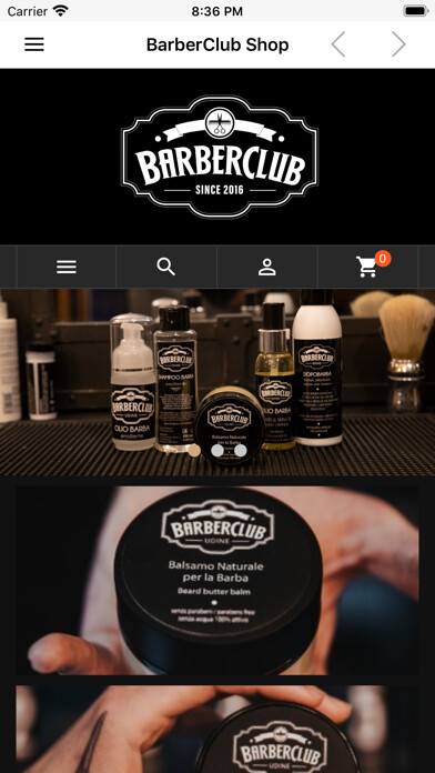 Emulate iPhone app BarberClub Udine Shop using MyAndroid