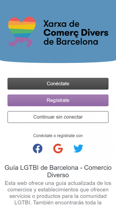 Emulate iPhone app Barcelona LGTBIQ using MyAndroid