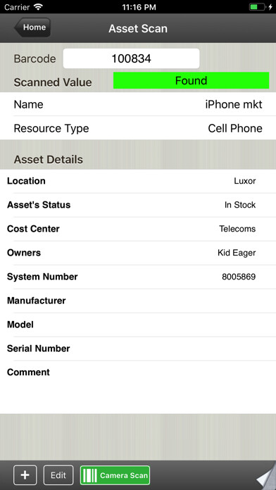 Emulate iPhone app Barcode Essentials using MyAndroid