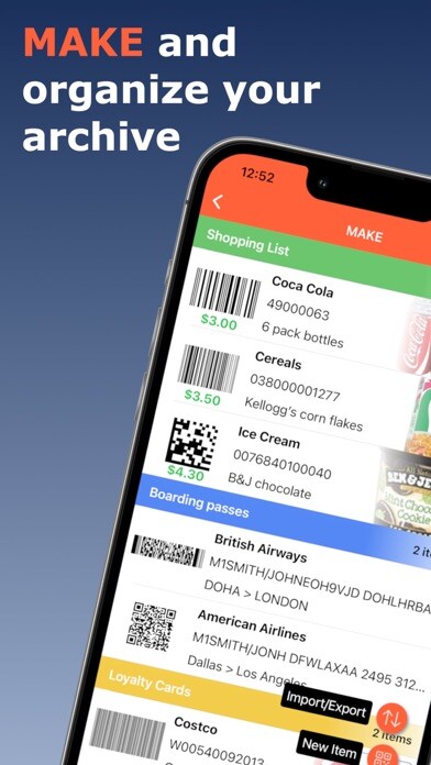 Emulate iPhone app Barcode Organizer using MyAndroid Emulate iPhone app Barcode Organizer using MyAndroid