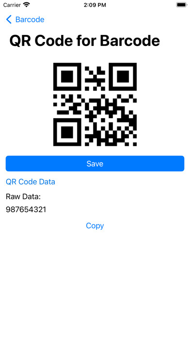 Emulate iPhone app Barcodes Saver using MyAndroid