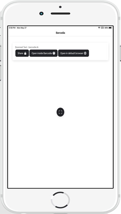 Emulate iPhone app Barcodia fast QR Barcode Scan using MyAndroid