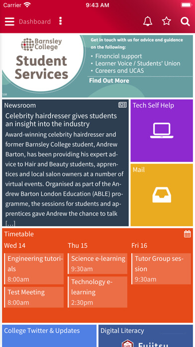Emulate iPhone app Barnsley College MyDay using MyAndroid Emulate iPhone app Barnsley College MyDay using MyAndroid