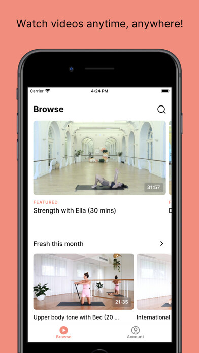 Emulate iPhone app Barre Body Online using MyAndroid