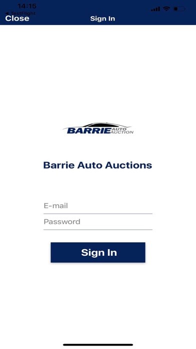 Emulate iPhone app Barrie Auto Auction Live using MyAndroid