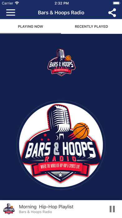 Emulate iPhone app Bars & Hoops Radio using MyAndroid