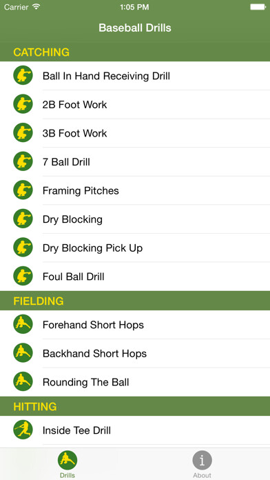 Emulate iPhone app Baseball Drills - Free Baseball Instruction and Training Videos using MyAndroid
