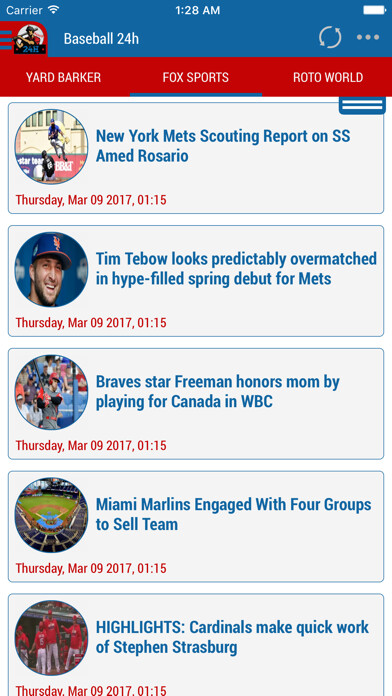 Emulate iPhone app Baseball News 24h using MyAndroid Emulate iPhone app Baseball News 24h using MyAndroid