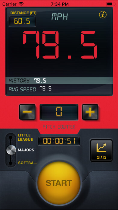 Emulate iPhone app Baseball Speed Radar Gun Pro using MyAndroid
