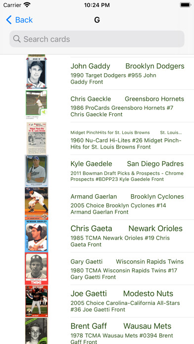 Emulate iPhone app Baseball trading cards PRO using MyAndroid Emulate iPhone app Baseball trading cards PRO using MyAndroid