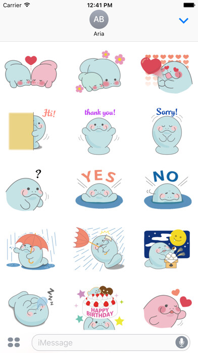 Emulate iPhone app Bashful American Manatee Emoji using MyAndroid