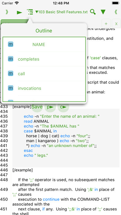 Emulate iPhone app Bash IDE Fresh Edition using MyAndroid