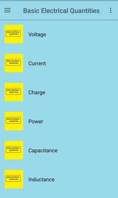 Emulate Android APK Basic Electrical Quantities Emulate Android APK Basic Electrical Quantities