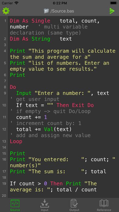 Emulate iPhone app BASIC Programming Compiler using MyAndroid
