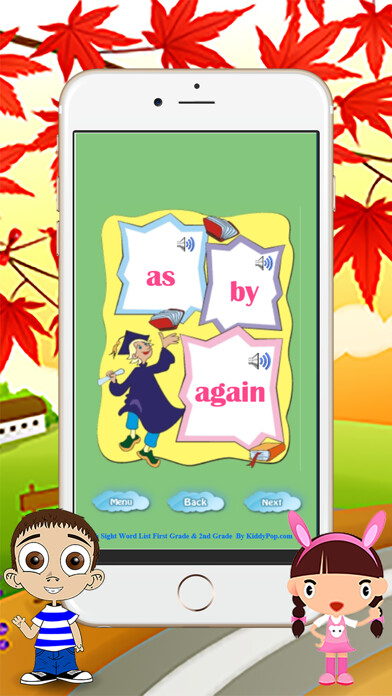 Emulate iPhone app Basic Sight Word List for 1st Grade and 2nd Grade using MyAndroid