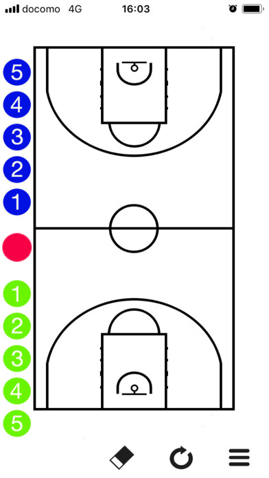 Emulate iPhone app バスケ作戦盤、篮球战略、BasketballBoard using MyAndroid
