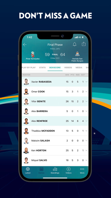 Emulate iPhone app Basketball Champions League using MyAndroid