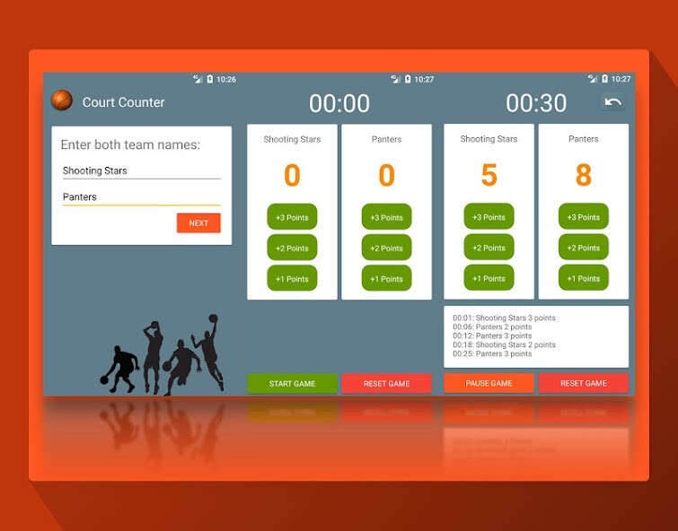Run android online APK Basketball Court Counter from MyAndroid or emulate Basketball Court Counter using MyAndroid