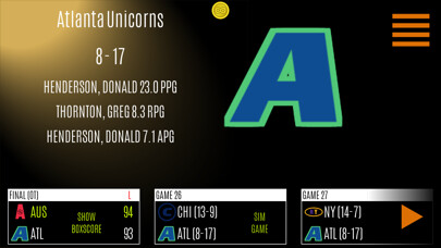 Emulate iPhone app Basketball General Manager using MyAndroid