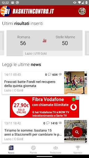 Emulate iPhone app Basketincontro using MyAndroid