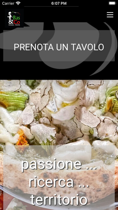 Emulate iPhone app BAS PIZZERIA using MyAndroid