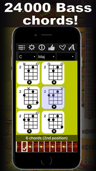 Emulate iPhone app Bass Chords Compass using MyAndroid Emulate iPhone app Bass Chords Compass using MyAndroid