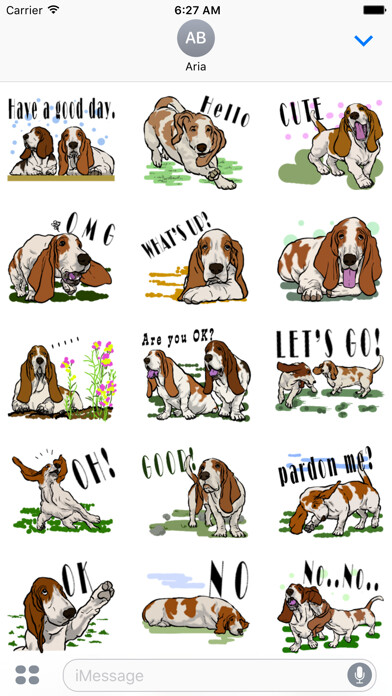 Emulate iPhone app Basset Hound Dog Emoji Sticker using MyAndroid