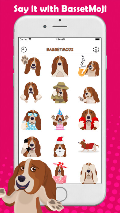 Emulate iPhone app BassetMoji - Basset Emojis using MyAndroid Emulate iPhone app BassetMoji - Basset Emojis using MyAndroid