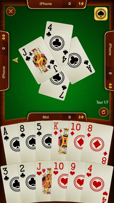 Emulate iPhone app Batak - trick taking card game using MyAndroid