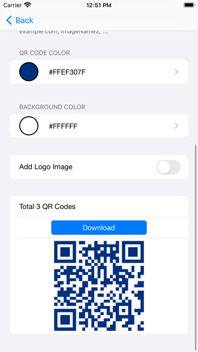 Emulate iPhone app Batch QR Code using MyAndroid
