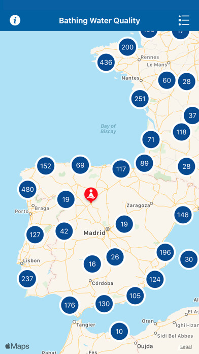 Emulate iPhone app Bathing Water Quality using MyAndroid
