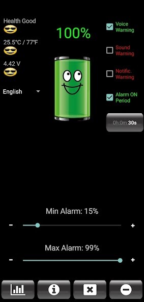 Run android online APK Battery Alarm PRO from MyAndroid or emulate Battery Alarm PRO using MyAndroid