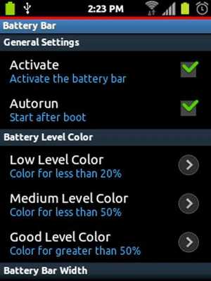 Emulate Android APK Battery Bar Emulate Android APK Battery Bar