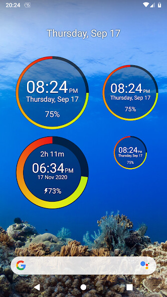 Run android online APK Battery Clock from MyAndroid or emulate Battery Clock using MyAndroid