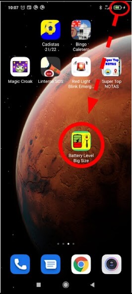 Run android online APK Battery Level Big Size from MyAndroid or emulate Battery Level Big Size using MyAndroid