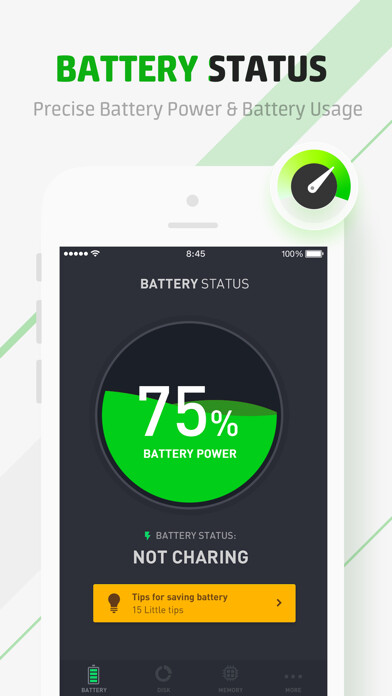 Emulate iPhone app Battery Life Doctor Pro using MyAndroid