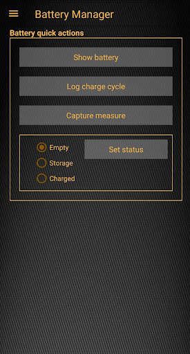 Run android online APK Battery Manager - Manage your RC model batteries from MyAndroid or emulate Battery Manager - Manage your RC model batteries using MyAndroid