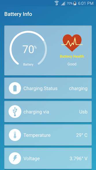 Run android online APK Battery status percentage indicator : Batteryinfo from MyAndroid or emulate Battery status percentage indicator : Batteryinfo using MyAndroid