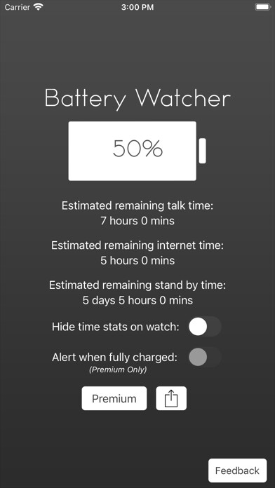 Emulate iPhone app Battery Watcher using MyAndroid