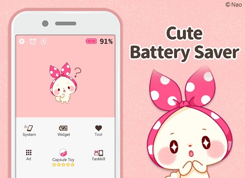 Run android online APK Battery Widget Mochizukin-chan from MyAndroid or emulate Battery Widget Mochizukin-chan using MyAndroid