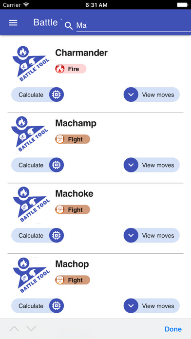 Emulate iPhone app Battle Tool for Pokemon GO using MyAndroid